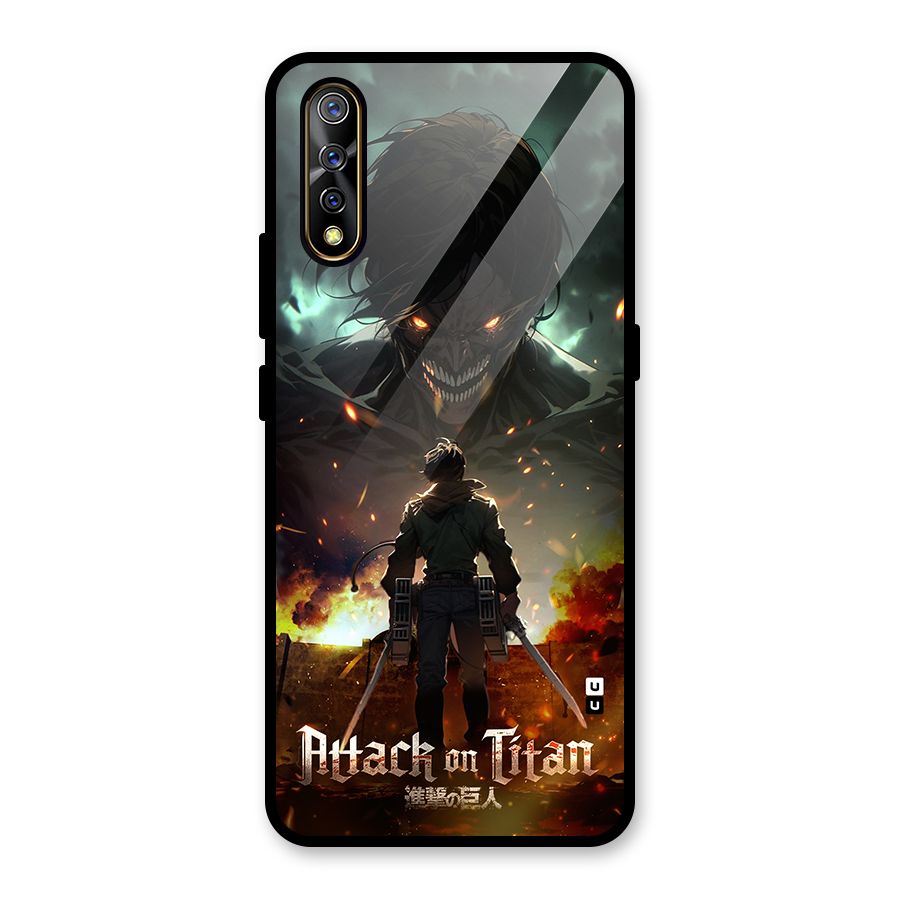 Atack On Titan Glass Back Case for Vivo S1