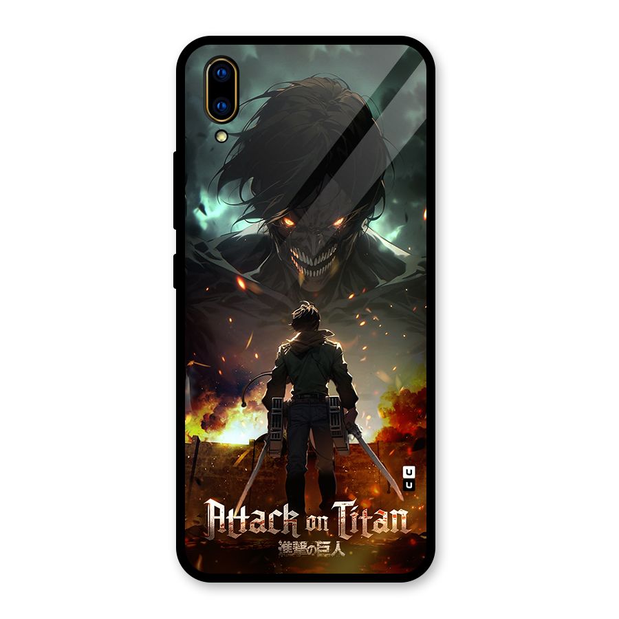 Atack On Titan Glass Back Case for Vivo V11 Pro