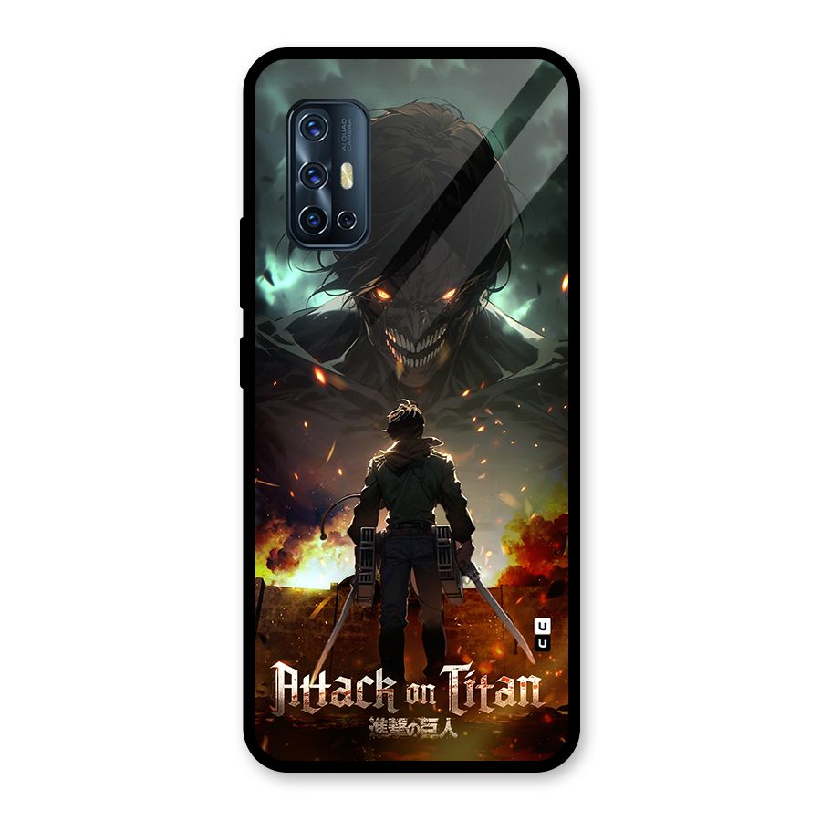 Atack On Titan Glass Back Case for Vivo V17