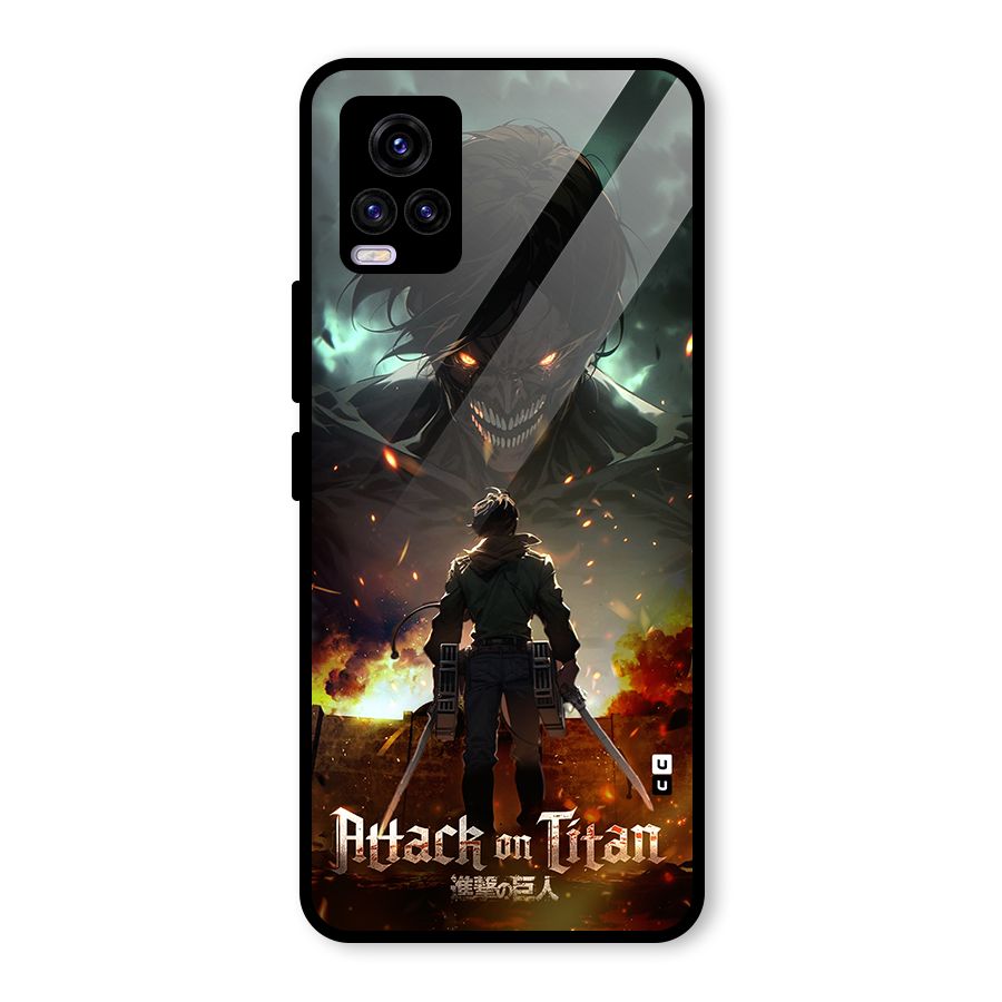 Atack On Titan Glass Back Case for Vivo V20 2021