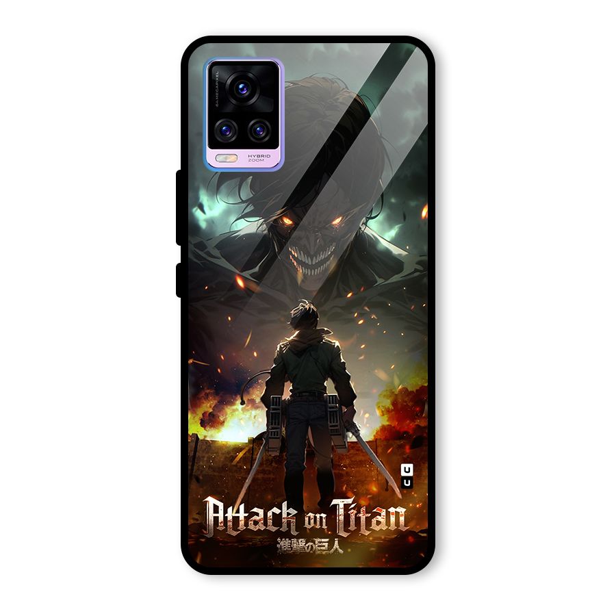 Atack On Titan Glass Back Case for Vivo V20 Pro