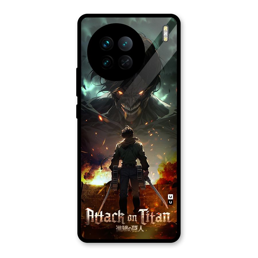 Atack On Titan Glass Back Case for Vivo X90