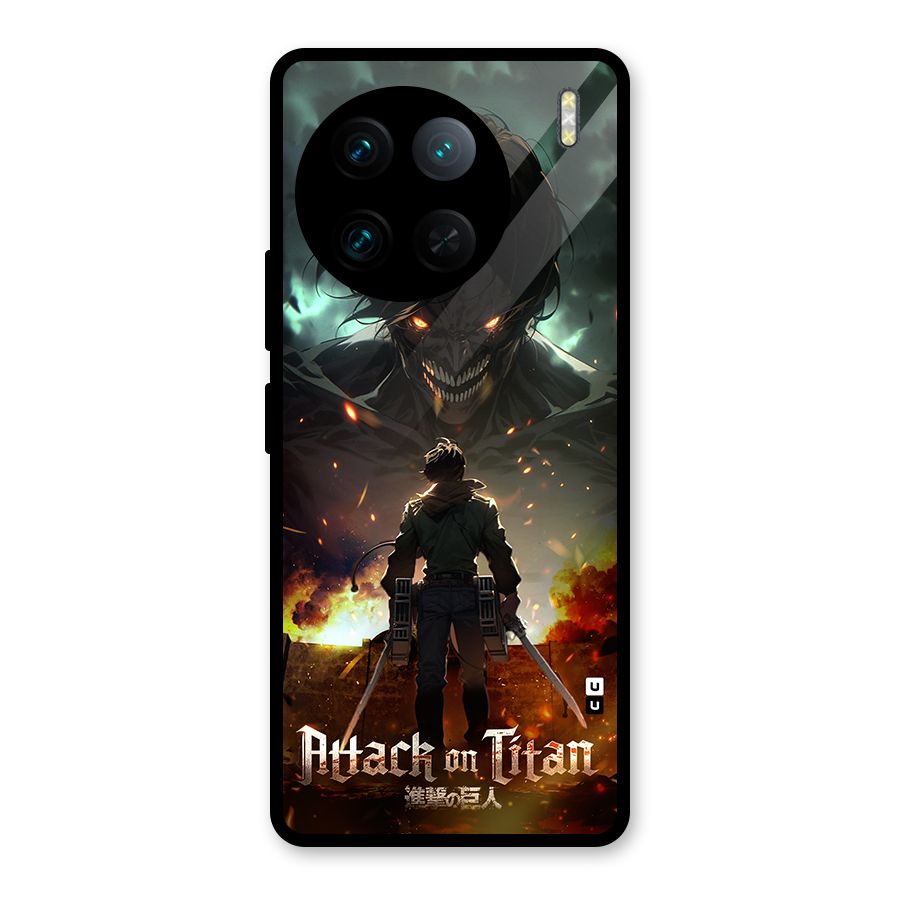 Atack On Titan Glass Back Case for Vivo X90 Pro