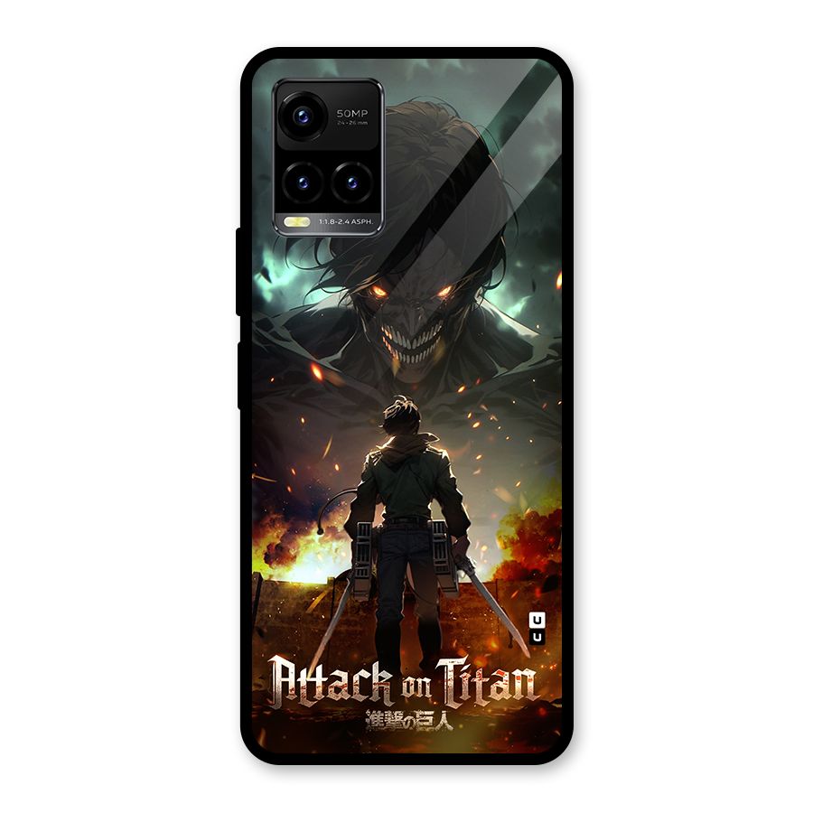 Atack On Titan Glass Back Case for Vivo Y21A