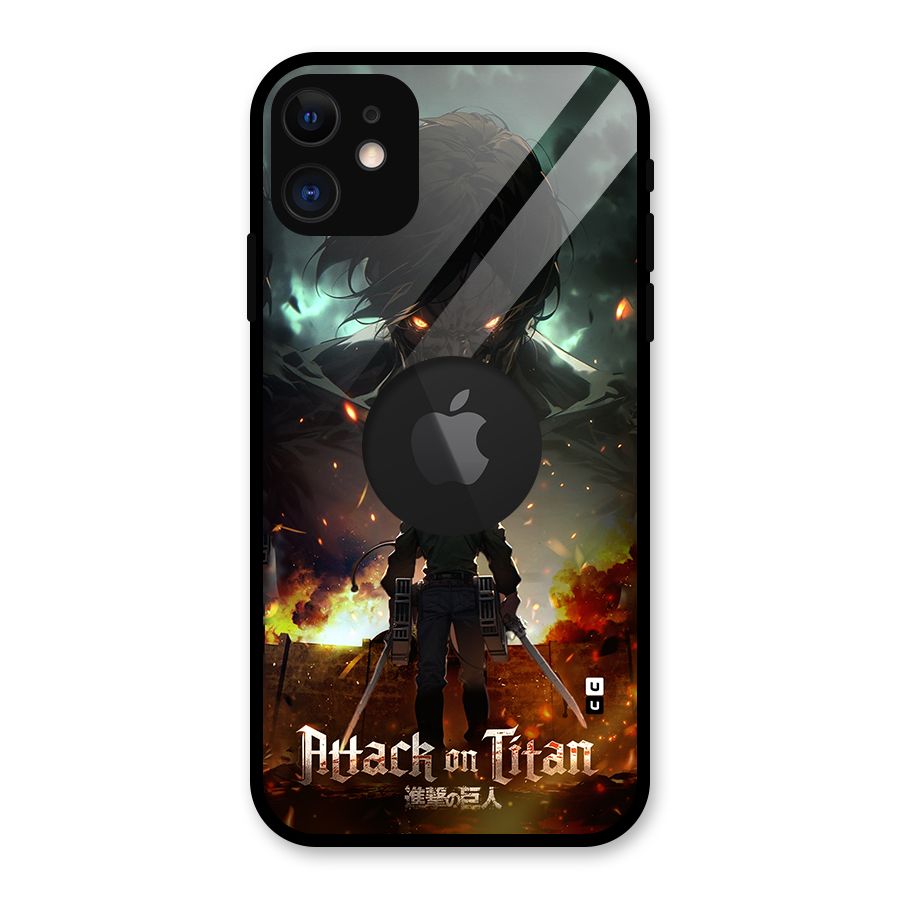 Atack On Titan Glass Back Case for iPhone 11 Logo Cut