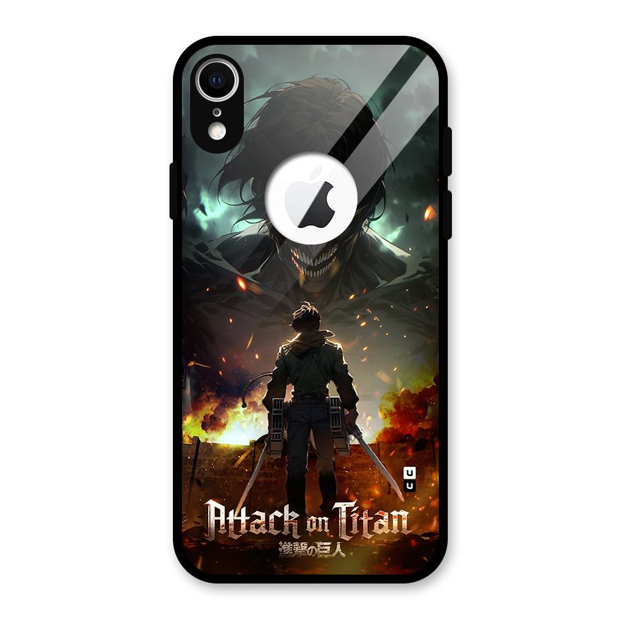 Atack On Titan Glass Back Case for iPhone XR Logo Cut