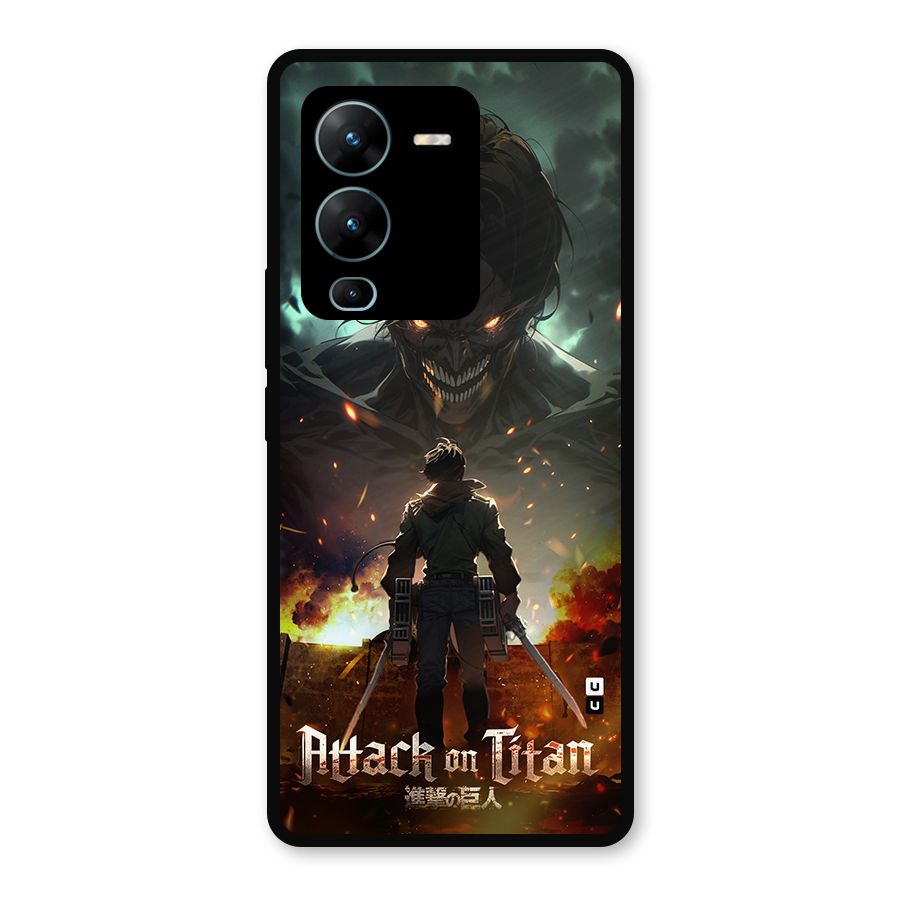 Atack On Titan Metal Back Case for Vivo V25 Pro