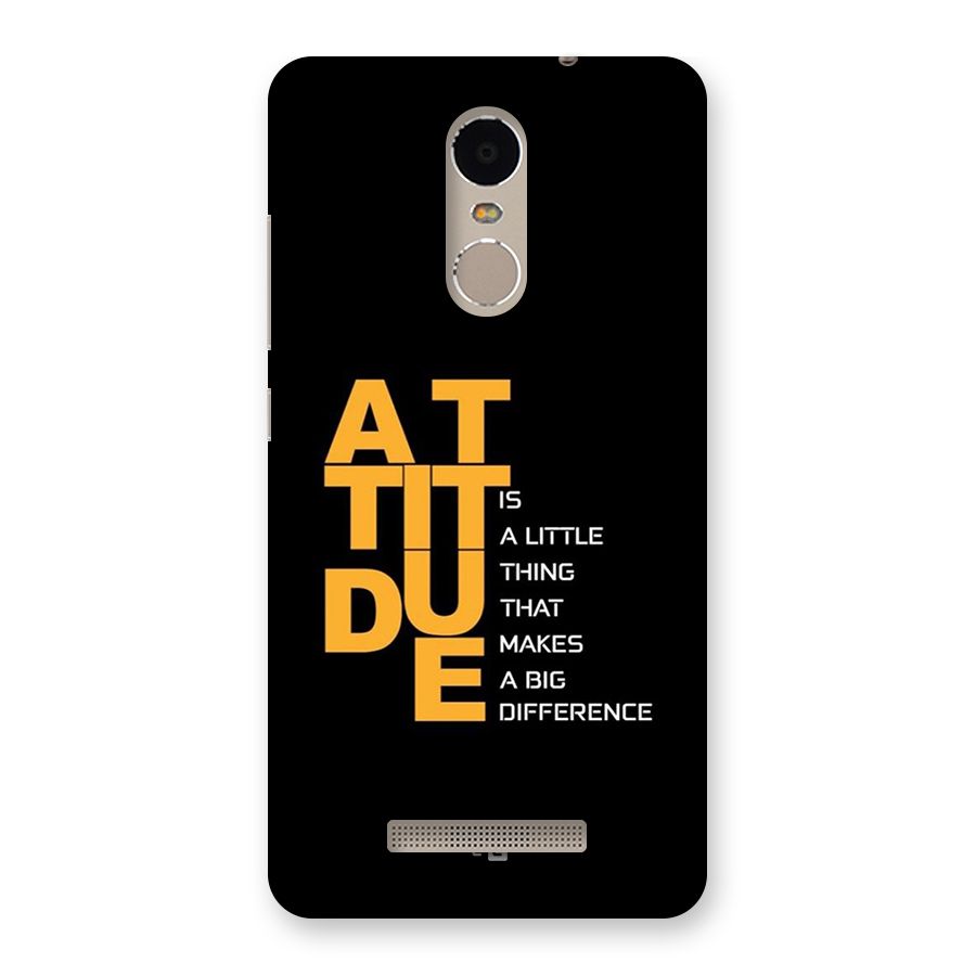 Attitude Difference Back Case for Redmi Note 3