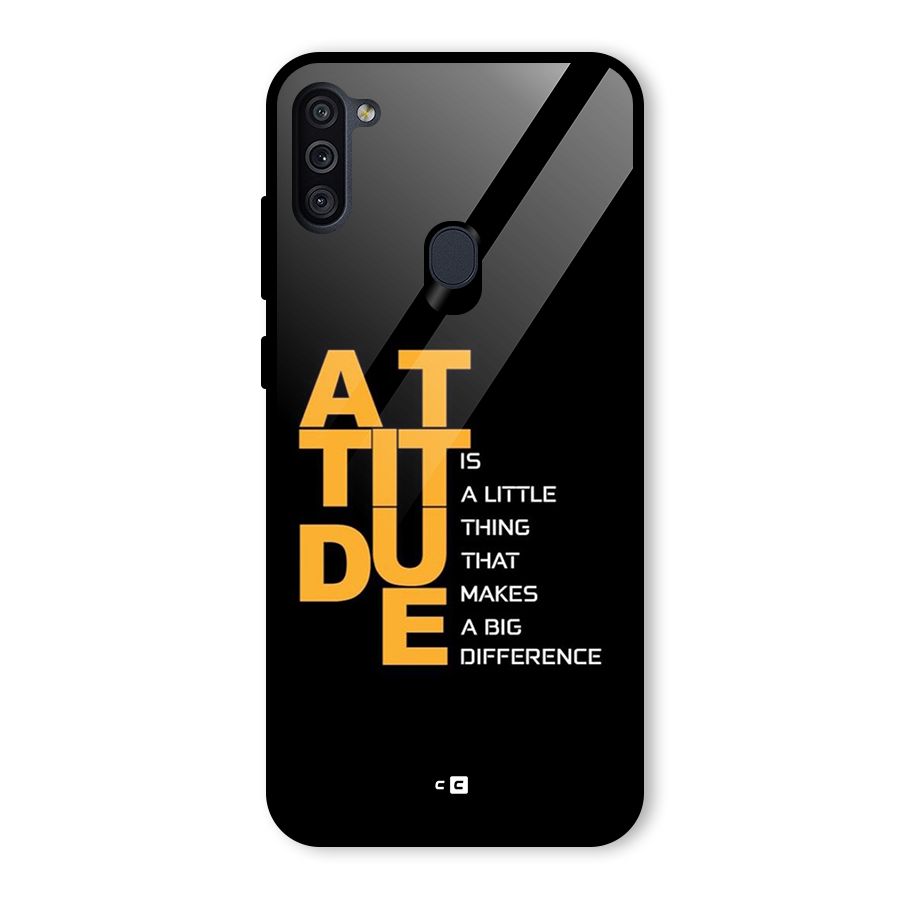Attitude Difference Glass Back Case for Galaxy M11