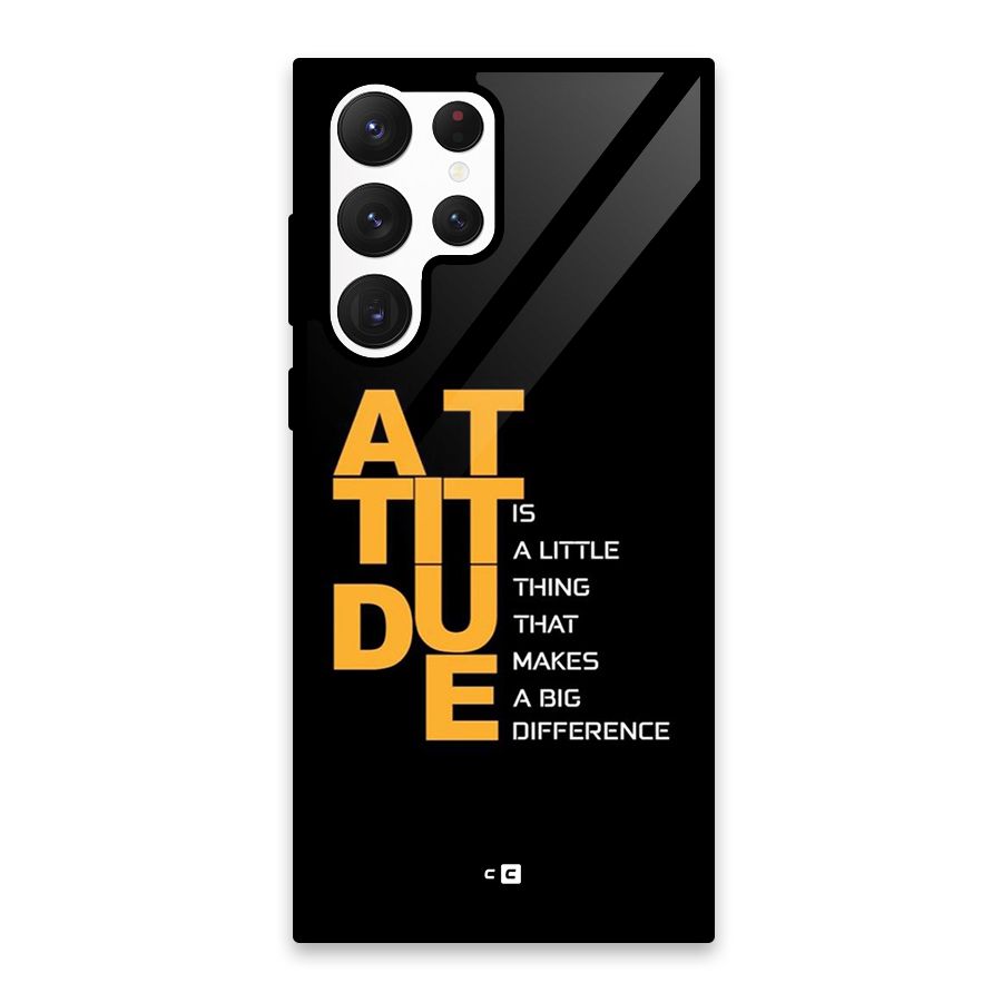 Attitude Difference Glass Back Case for Galaxy S22 Ultra 5G