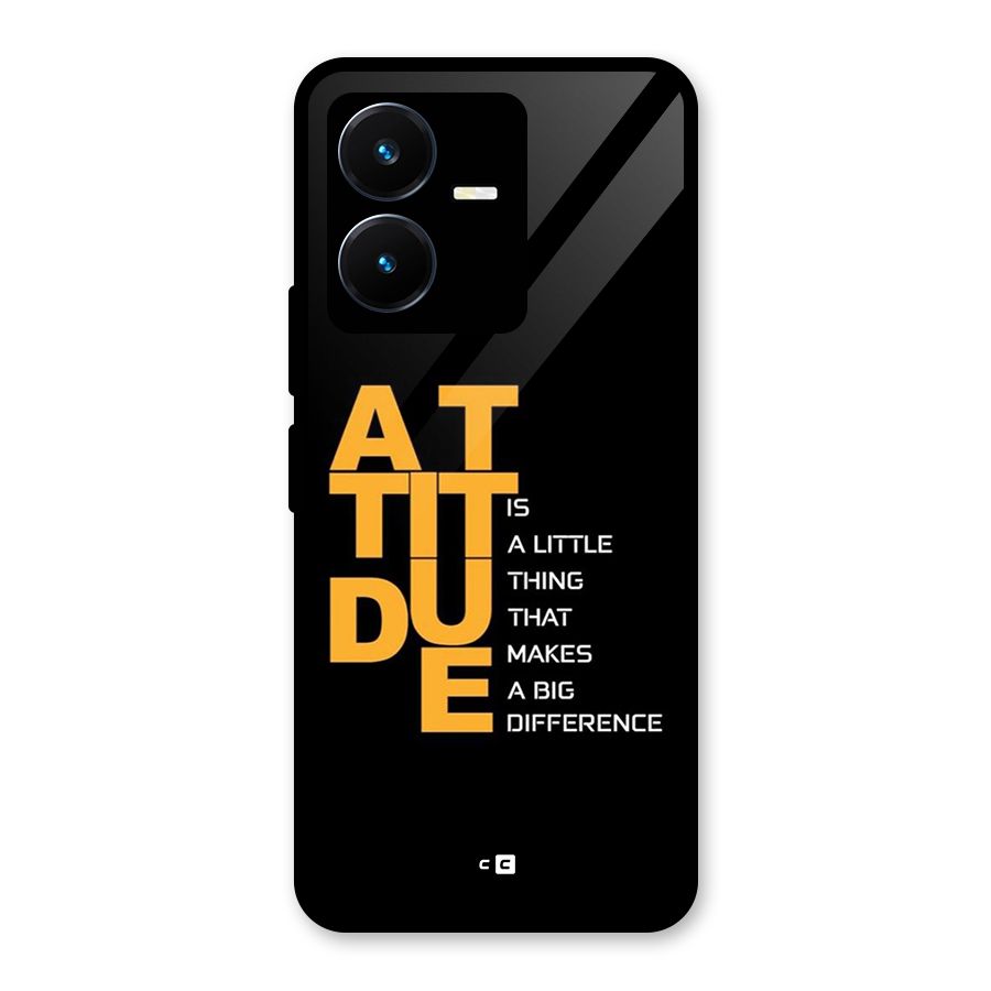 Attitude Difference Glass Back Case for Vivo Y22s