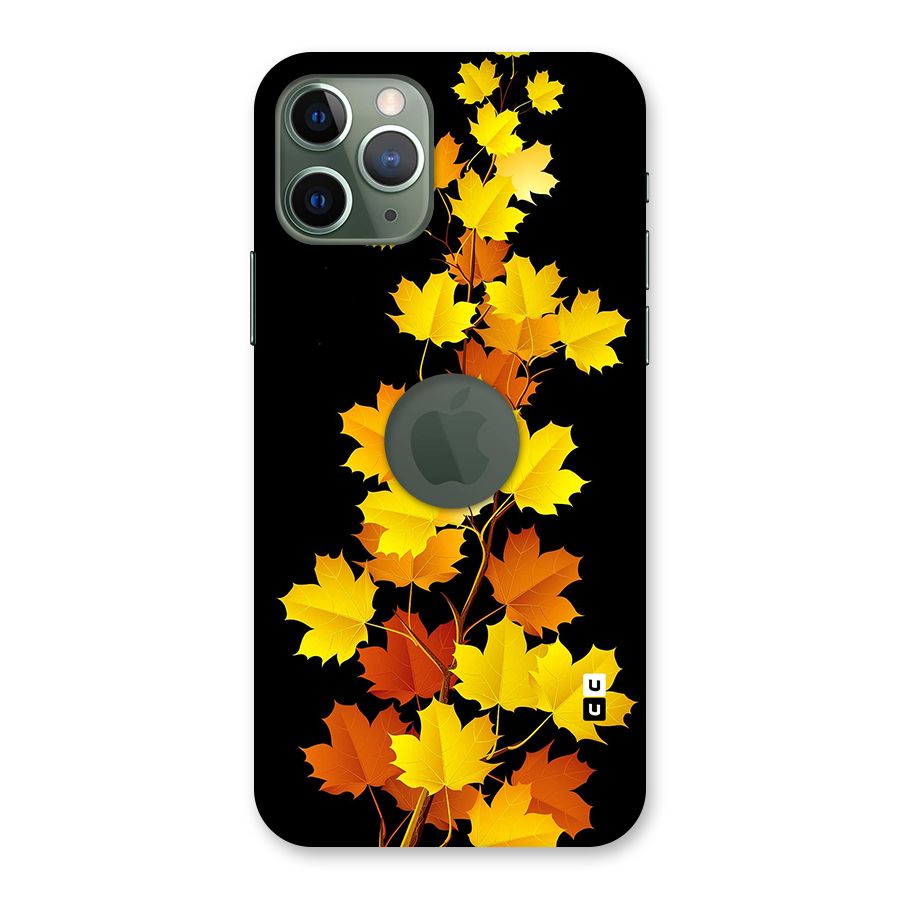 Autumn Forest Leaves Back Case for iPhone 11 Pro Logo  Cut