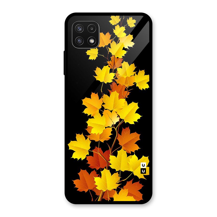 Autumn Forest Leaves Glass Back Case for Galaxy A22 5G
