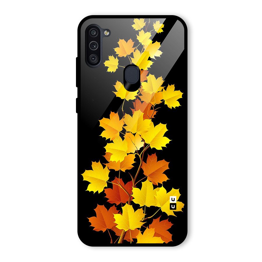 Autumn Forest Leaves Glass Back Case for Galaxy M11