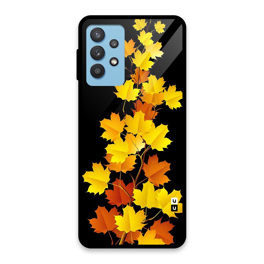 Autumn Forest Leaves Glass Back Case for Galaxy M32 5G