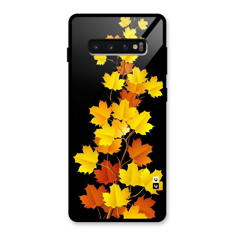 Autumn Forest Leaves Glass Back Case for Galaxy S10 Plus