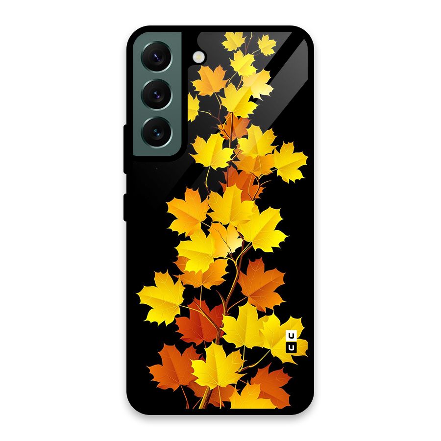 Autumn Forest Leaves Glass Back Case for Galaxy S22 5G