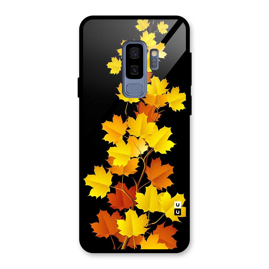 Autumn Forest Leaves Glass Back Case for Galaxy S9 Plus