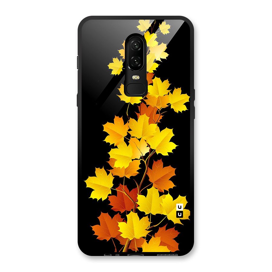 Autumn Forest Leaves Glass Back Case for OnePlus 6