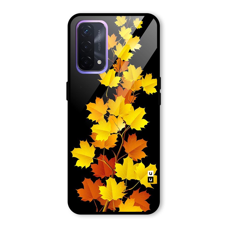 Autumn Forest Leaves Glass Back Case for Oppo A74 5G