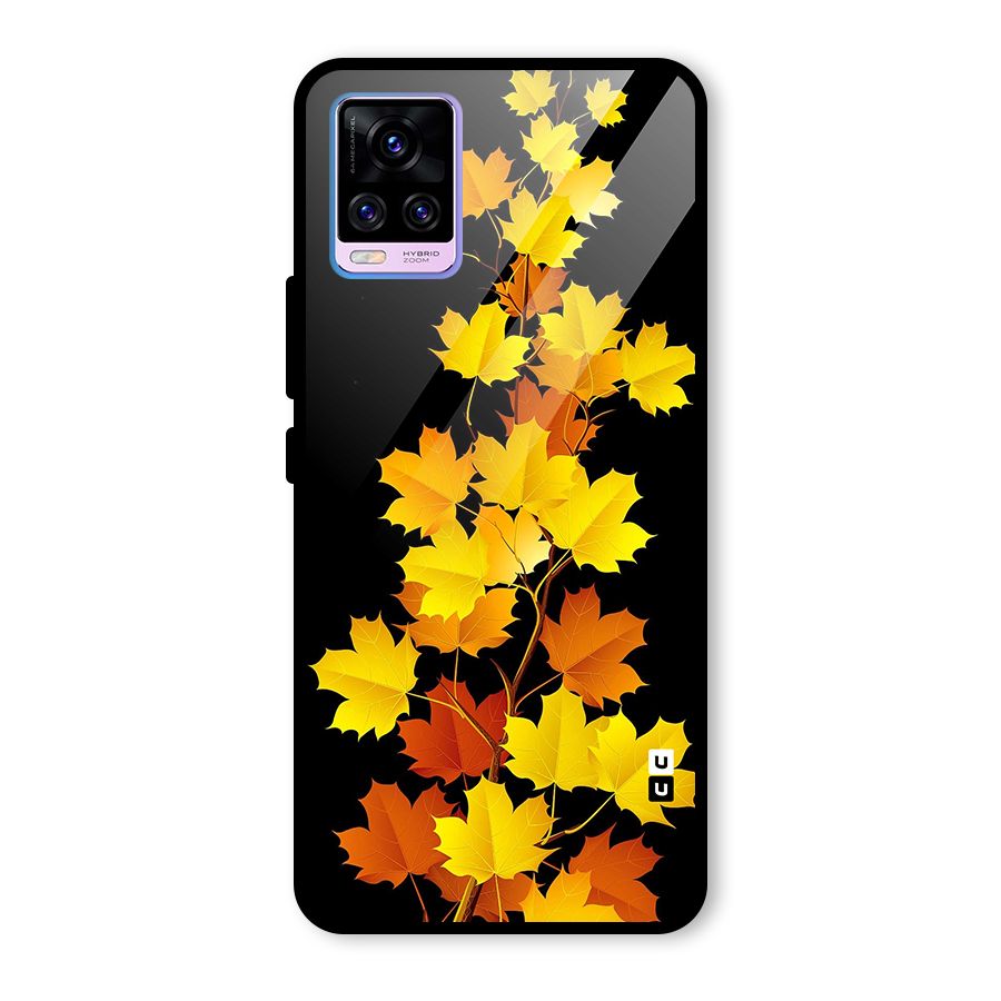 Autumn Forest Leaves Glass Back Case for Vivo V20 Pro