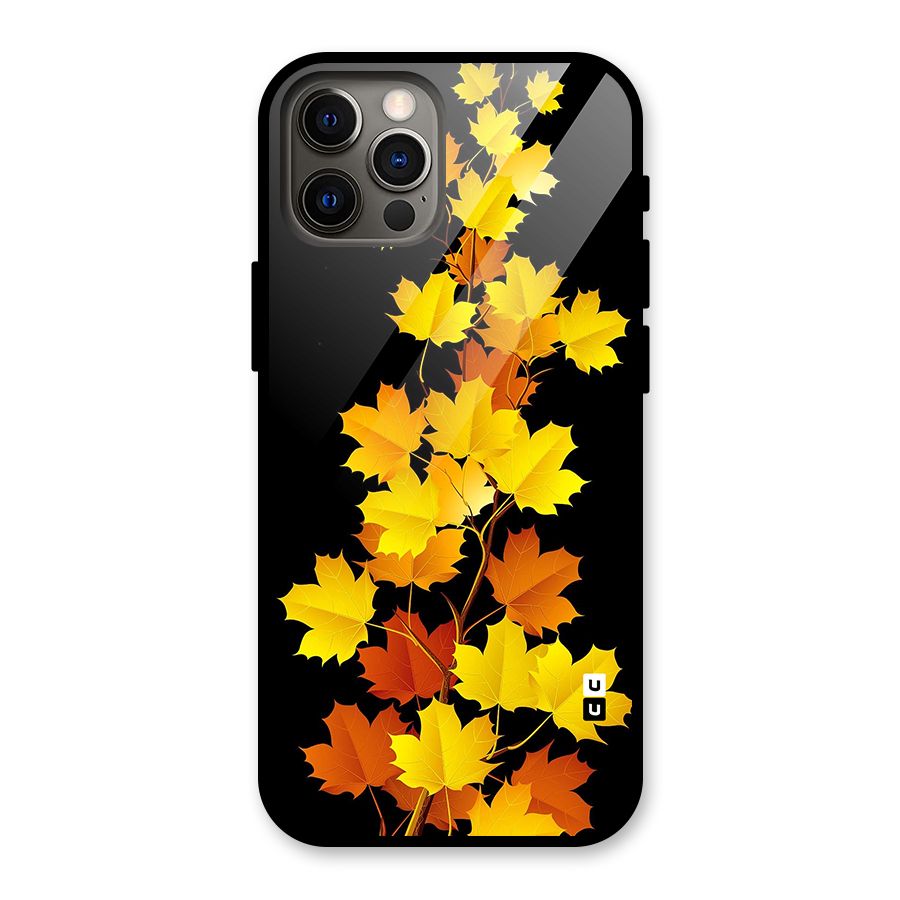Autumn Forest Leaves Glass Back Case for iPhone 12 Pro