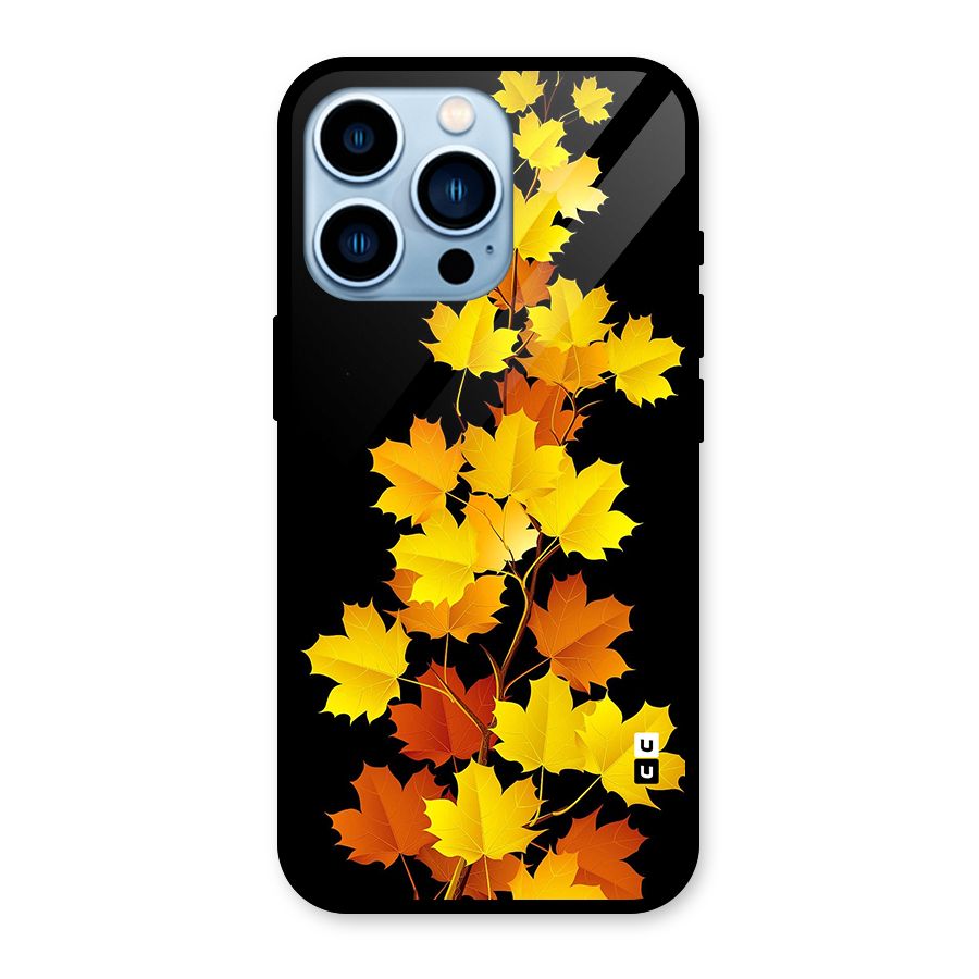 Autumn Forest Leaves Glass Back Case for iPhone 13 Pro