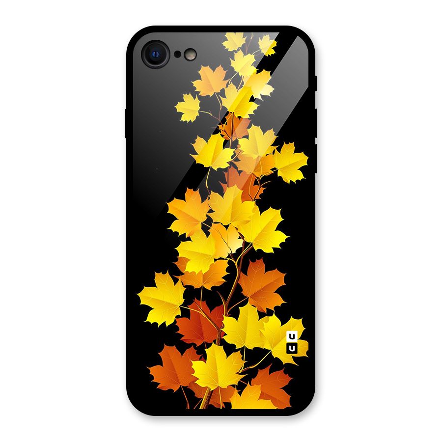 Autumn Forest Leaves Glass Back Case for iPhone 8