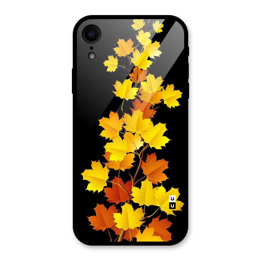 Autumn Forest Leaves Glass Back Case for iPhone XR