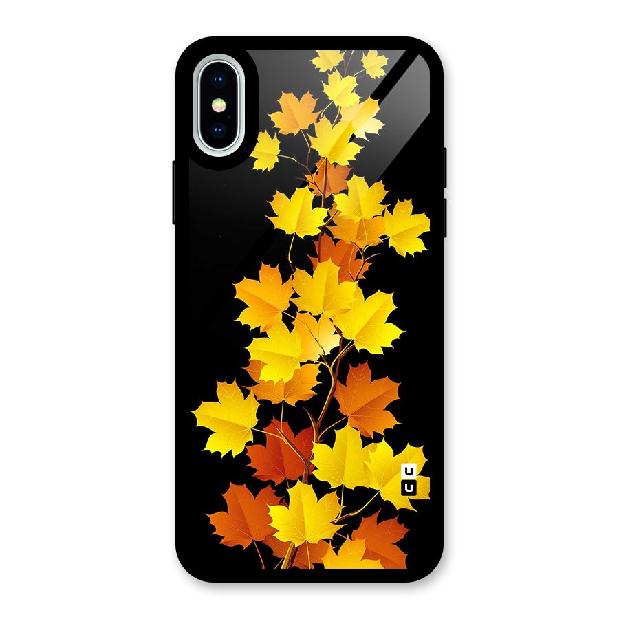 Autumn Forest Leaves Glass Back Case for iPhone XS