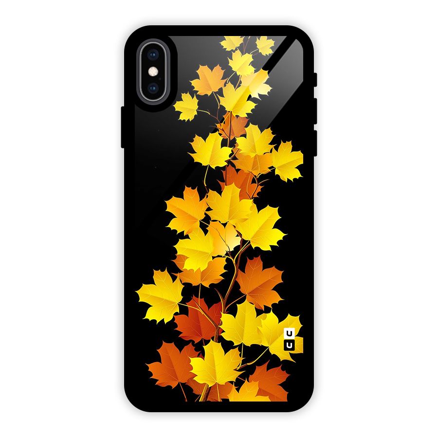 Autumn Forest Leaves Glass Back Case for iPhone XS Max