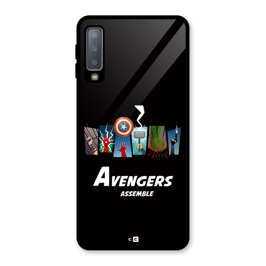 Avengers Assemble Glass Back Case for Galaxy A7 (2018)
