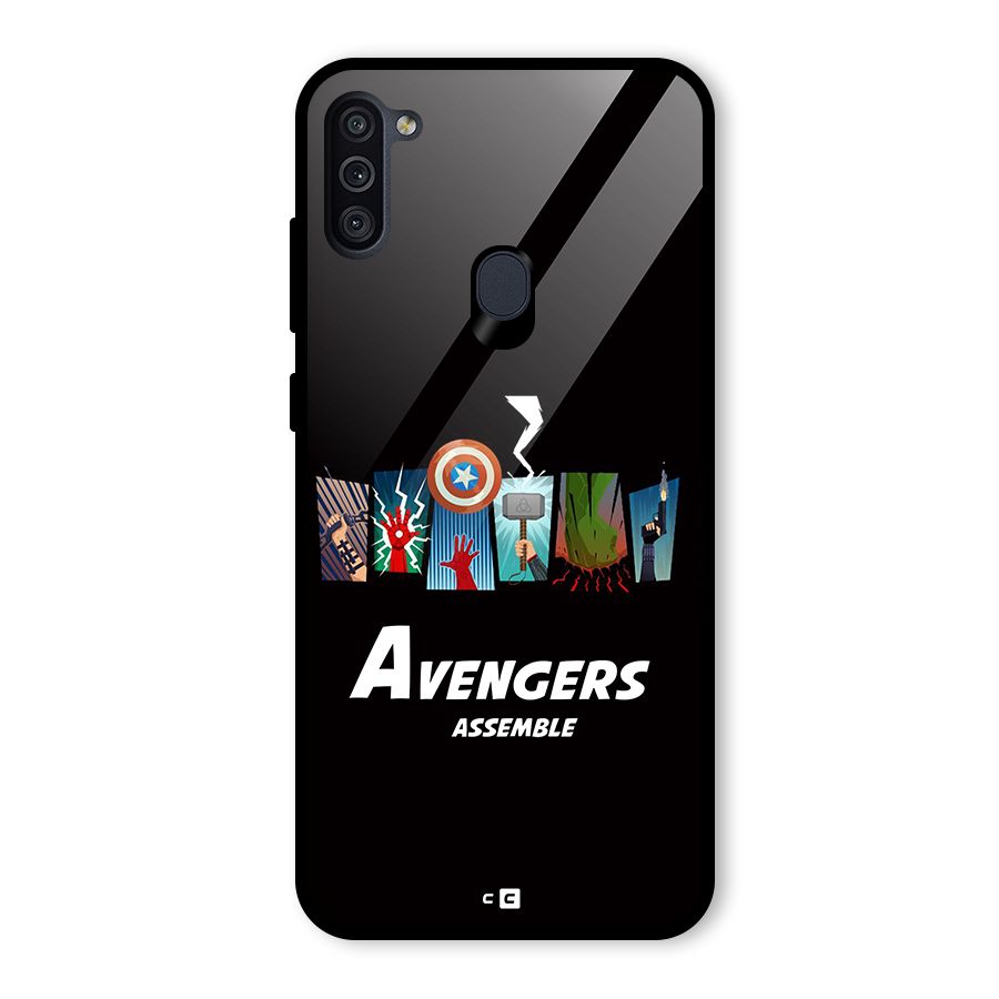 Avengers Assemble Glass Back Case for Galaxy M11