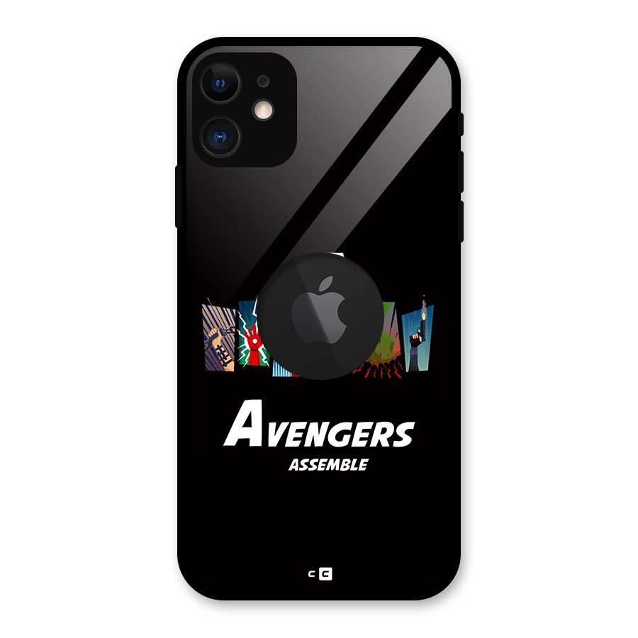 Avengers Assemble Glass Back Case for iPhone 11 Logo Cut
