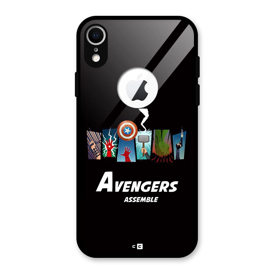 Avengers Assemble Glass Back Case for iPhone XR Logo Cut