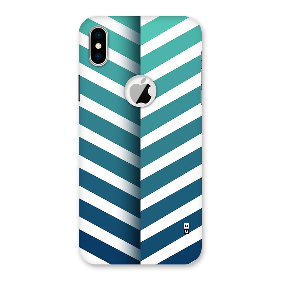 Awesome Angular Stripes Back Case for iPhone X Logo Cut