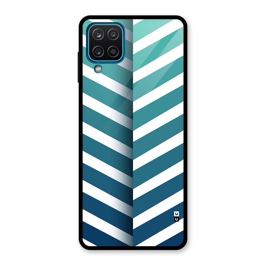 Awesome Angular Stripes Glass Back Case for Galaxy A12