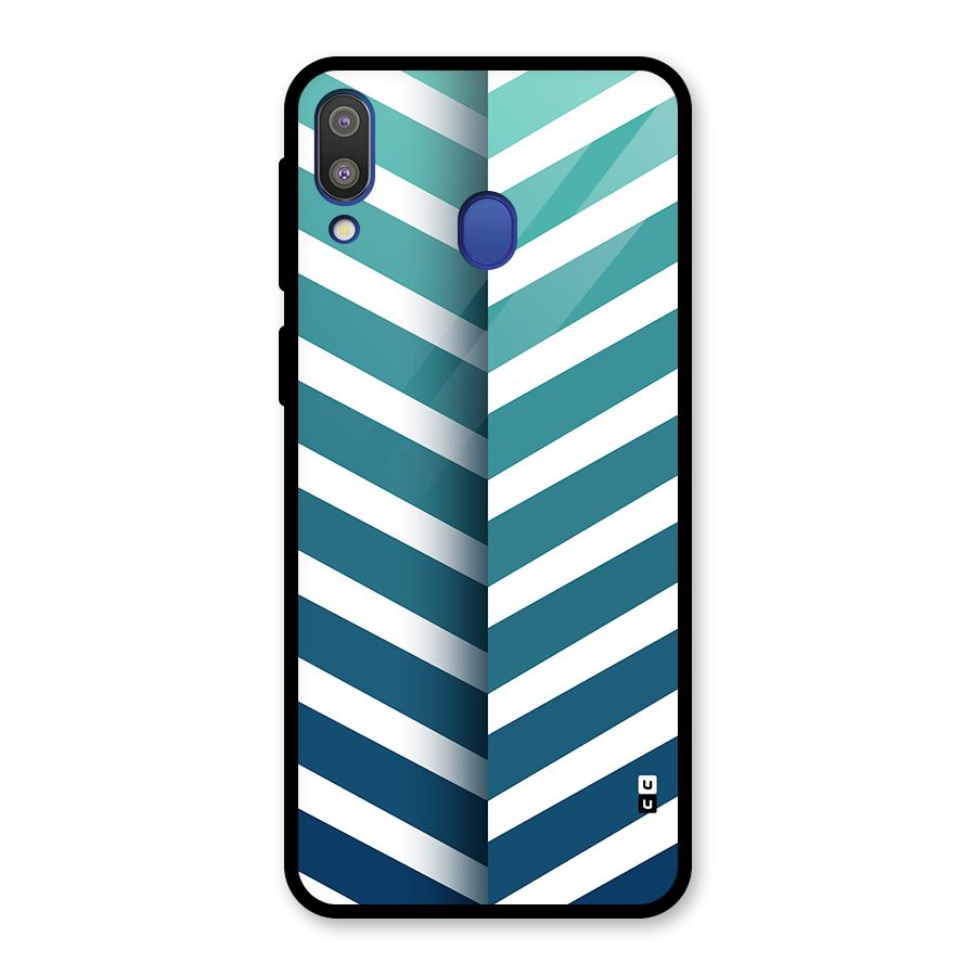 Awesome Angular Stripes Glass Back Case for Galaxy M20