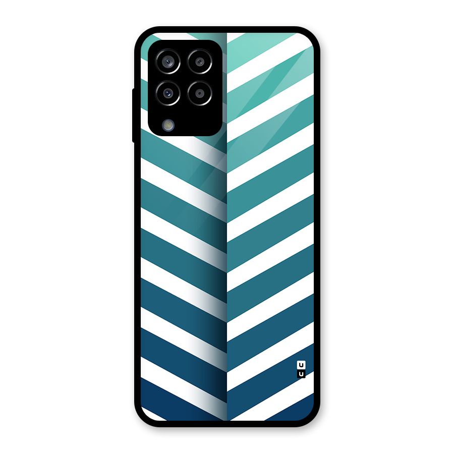 Awesome Angular Stripes Glass Back Case for Galaxy M33