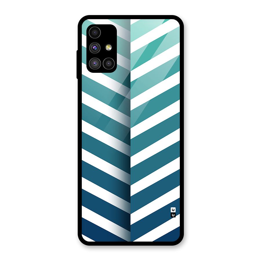 Awesome Angular Stripes Glass Back Case for Galaxy M51