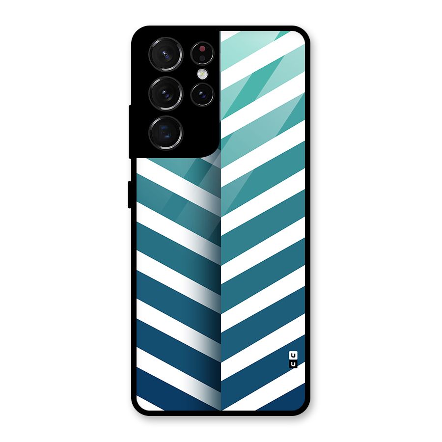 Awesome Angular Stripes Glass Back Case for Galaxy S21 Ultra 5G