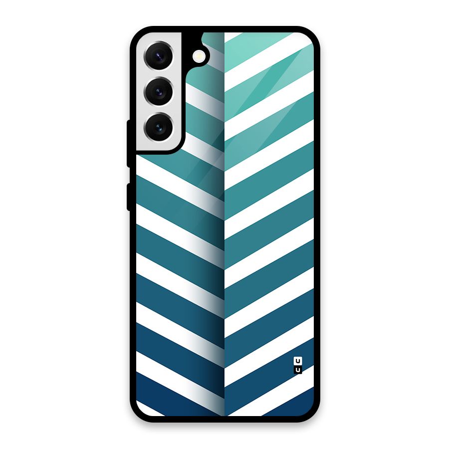 Awesome Angular Stripes Glass Back Case for Galaxy S22 Plus 5G