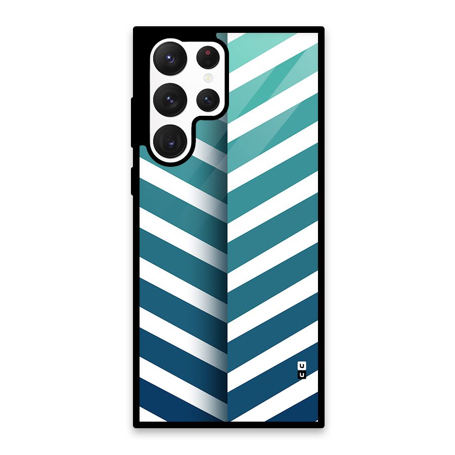 Awesome Angular Stripes Glass Back Case for Galaxy S22 Ultra 5G