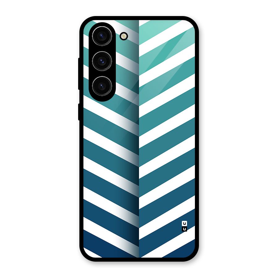 Awesome Angular Stripes Glass Back Case for Galaxy S23 Plus
