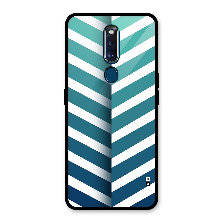 Awesome Angular Stripes Glass Back Case for Oppo F11 Pro