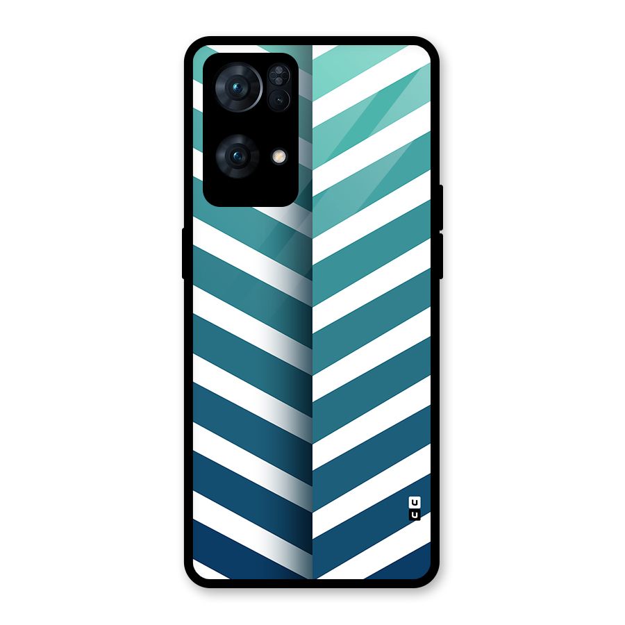 Awesome Angular Stripes Glass Back Case for Oppo Reno7 Pro 5G