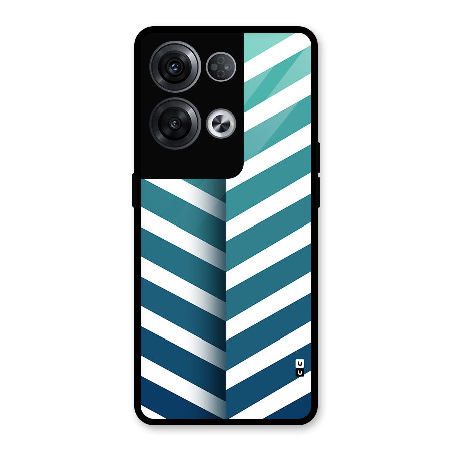 Awesome Angular Stripes Glass Back Case for Oppo Reno8 Pro 5G