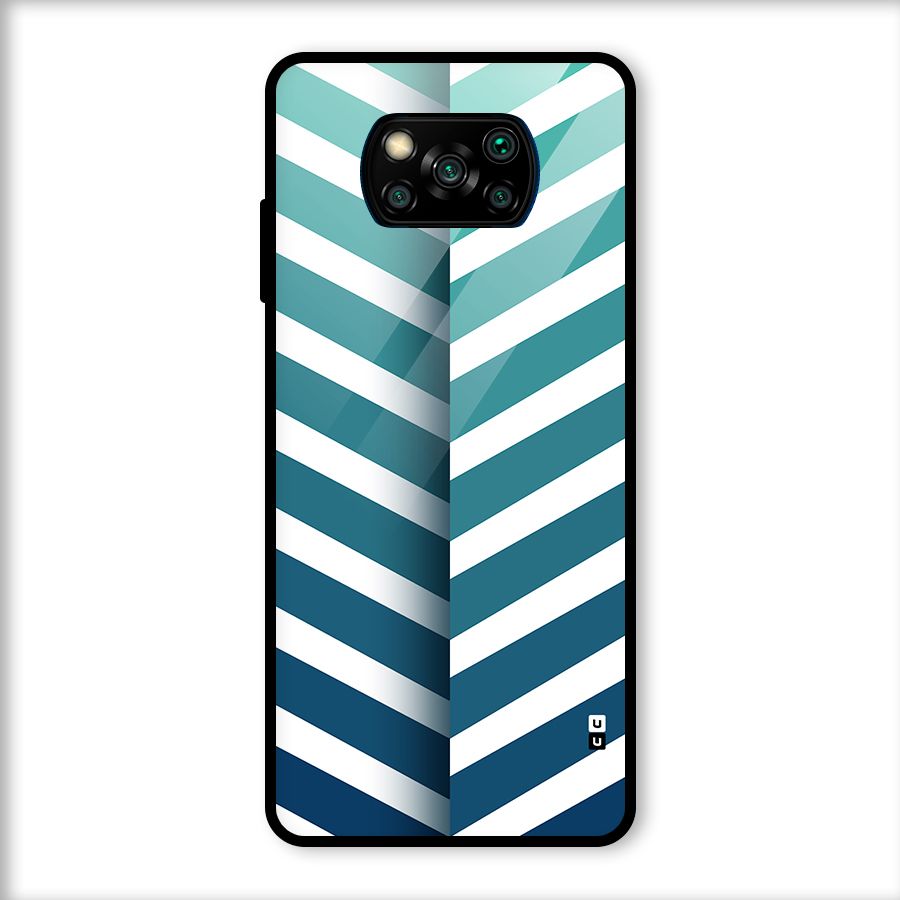 Awesome Angular Stripes Glass Back Case for Poco X3