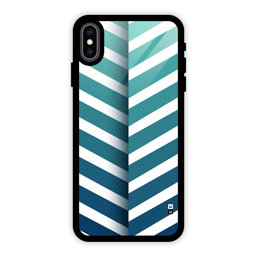 Awesome Angular Stripes Glass Back Case for iPhone XS Max
