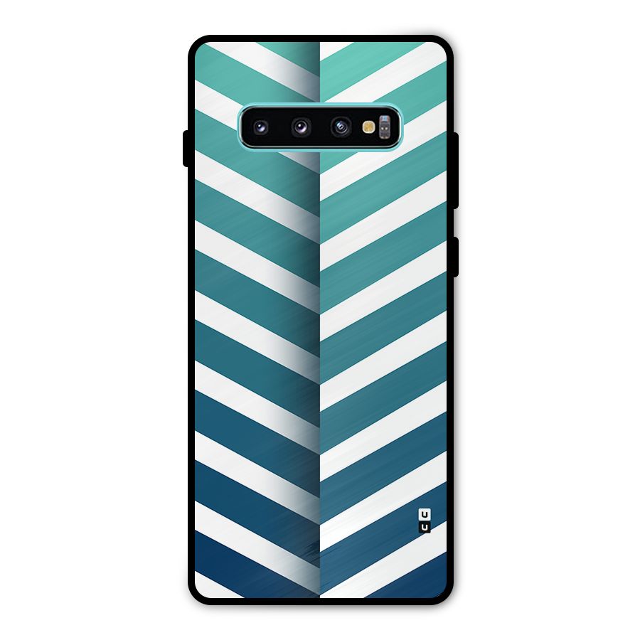 Awesome Angular Stripes Metal Back Case for Galaxy S10 Plus